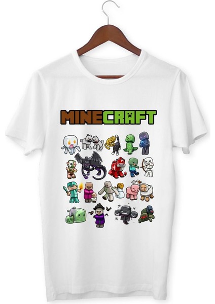 Minecraft Tişörtleri Beyaz T-Shirt Minecraft Çocuk Yetişkin Tişört