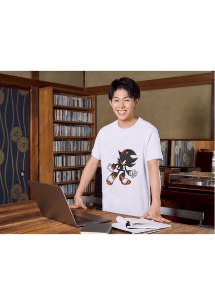 Sonic Tişört Siyah Sonic Sonik Tişört Beyaz Çocuk Yetişkin T-Shirt modelleri