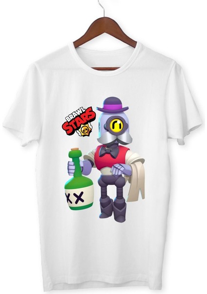 Brawl Stars Barley Tişört Barley Baskılı Çocuk Yetişkin Beyaz Brawl Stars T-Shirt