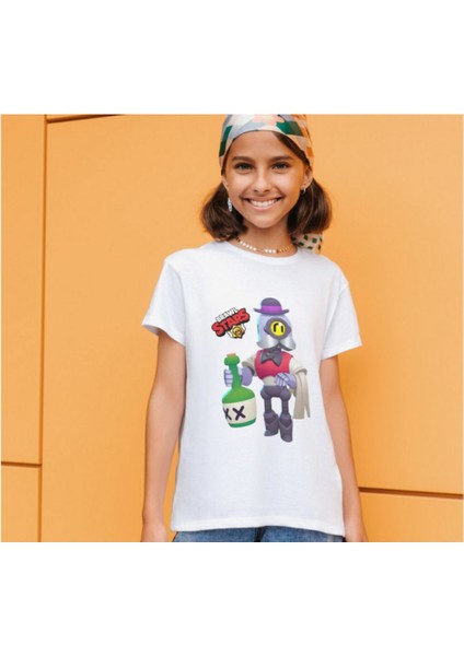 Brawl Stars Barley Tişört Barley Baskılı Çocuk Yetişkin Beyaz Brawl Stars T-Shirt modelleri