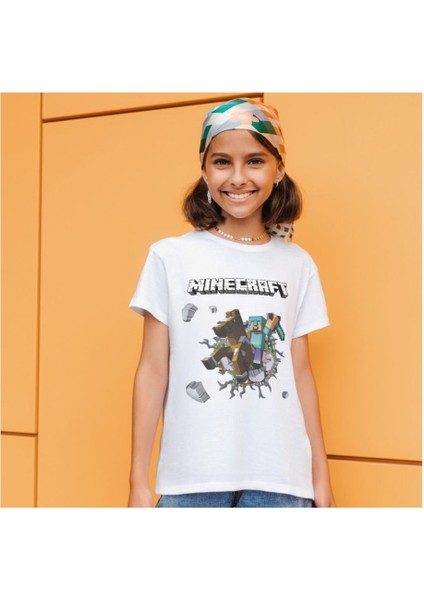Minecraft Tişörtleri Hediye Minecraft T-Shirt Beyaz Tişört fiyatları