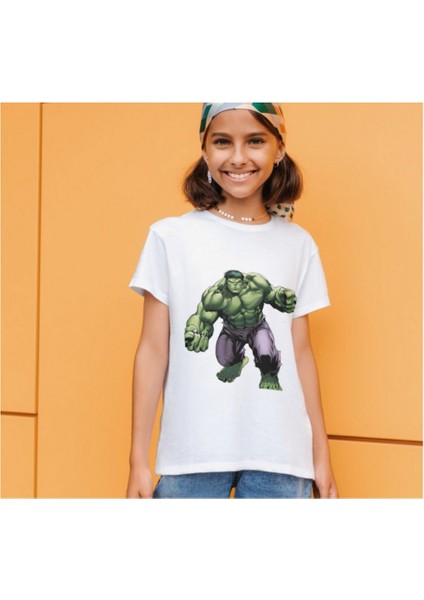 Hulk Tişört Hulk Baskılı Çocuk Yetişkin Beyaz Hulk T-Shirt fiyatları