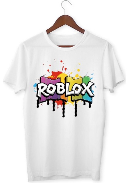 Roblox Tişört Çocuk Yetişkin Beyaz T-Shirt Çocuk Tişört