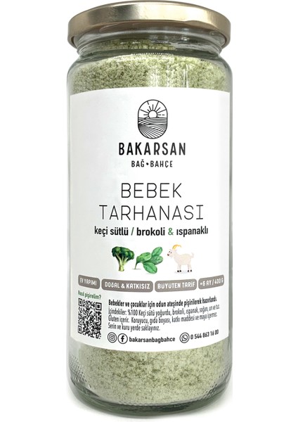 Keçi Sütlü Brokoli ve Ispanaklı Bebek Tarhanası 400 gr