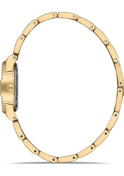 Tek Sıra Lüx Taşlı Kadın Kol Saati Gold Yeşil Renk PL-1513B4X modelleri