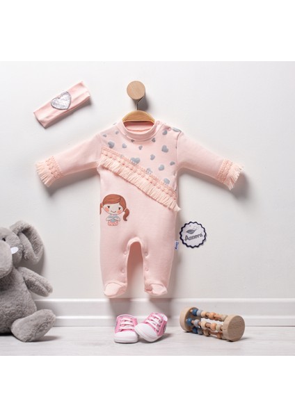 Püsküllü Kız Bebek Tulumu