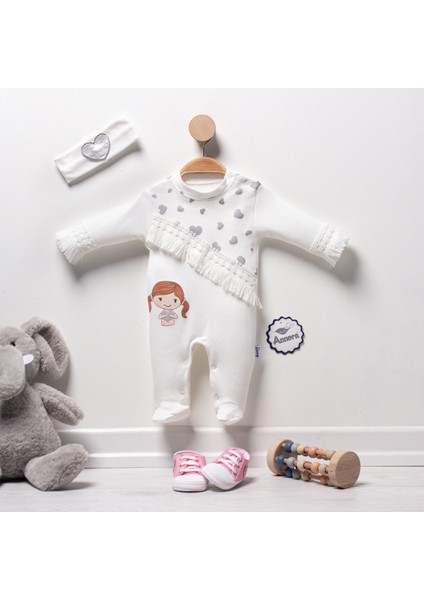 Püsküllü Kız Bebek Tulumu