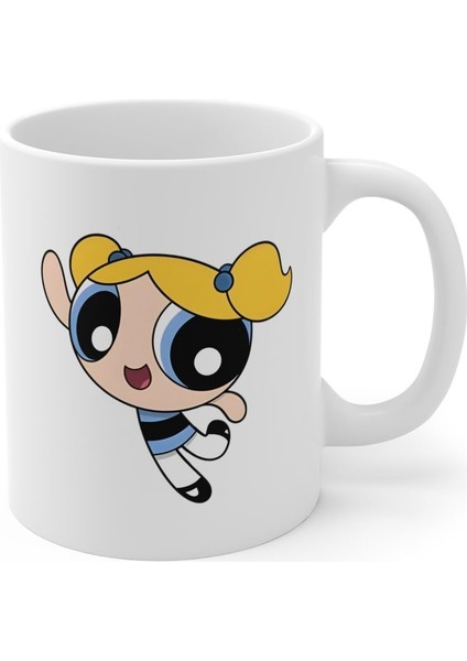 3'lü Powerpuff Girls Tasarım Baskılı Premium Beyaz Porselen Kupa Bardak fırsatları