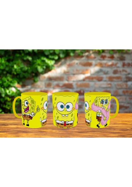 Sünger Bob Kupa Bardak Süngerbob Kupa Içi ve Kulbu Sarı