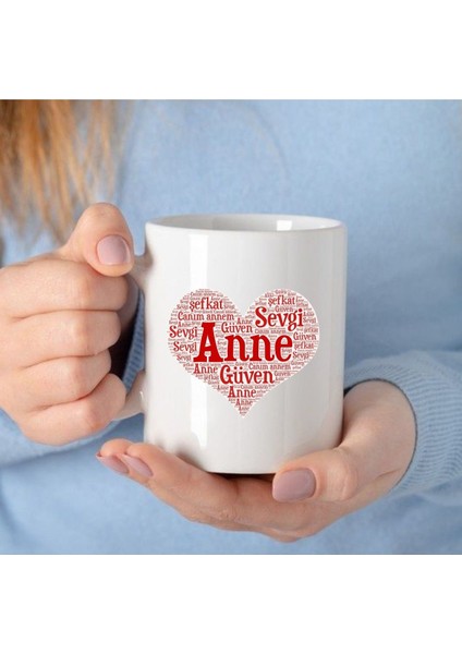Anneler Günü Kupa Anneye Hediye Bardak Doğum Günü Anne Beyaz Kupa Bardak