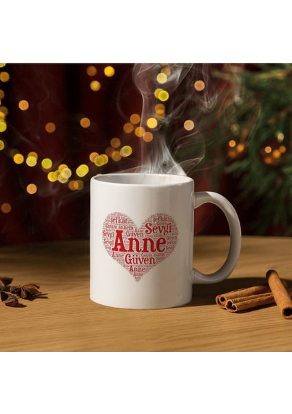 Anneler Günü Kupa Anneye Hediye Bardak Doğum Günü Anne Beyaz Kupa Bardak