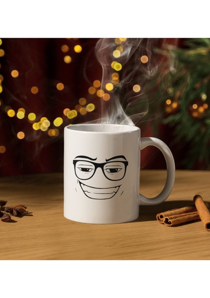 Roblox Yüz Temalı Bardak Kupa Cup Mug Gözlüklü Roblox Face