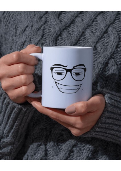 Roblox Yüz Temalı Bardak Kupa Cup Mug Gözlüklü Roblox Face