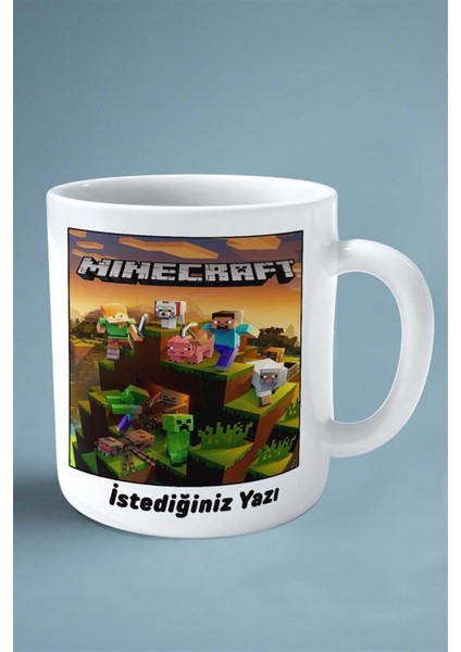 Minecraft Oyun Baskılı Kupa Bardak Çift Taraflı Kişiye Özel