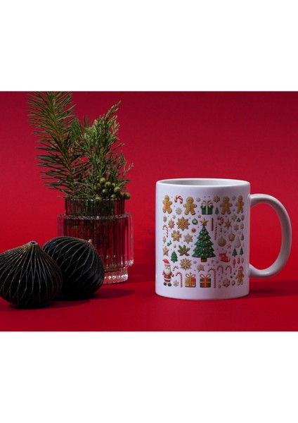 Yılbaşı Temalı Kupa Bardak Hediyelik Yılbaşı Kupa Noel Kupa