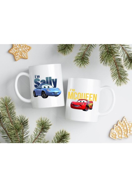 Mcqueen & I'm Sally Cars Filmi 2'li Sevgili/çift/arkadaş Kupa Bardak Seti