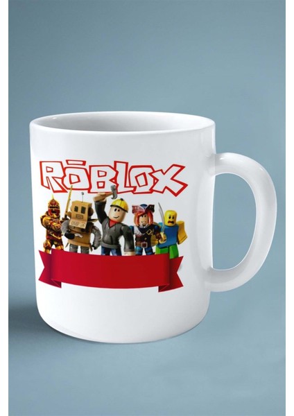 Roblox Oyun Baskılı Kupa Bardak Çift Taraflı Baskı Kişiye Özel Beyaz Model 5