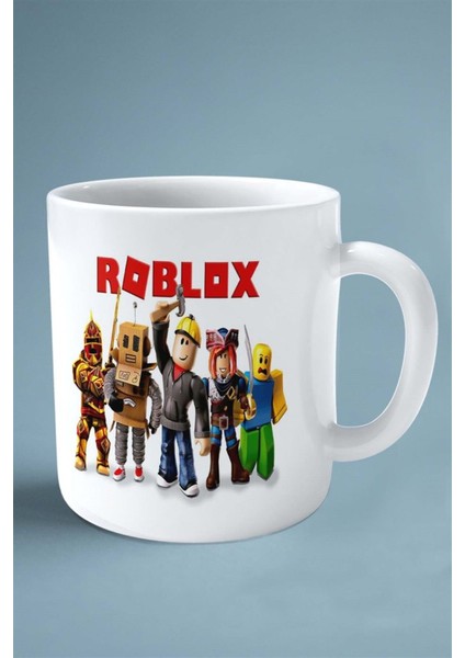 Roblox Oyun Baskılı Kupa Bardak Çift Taraflı Baskı Kişiye Özel Beyaz Model 4