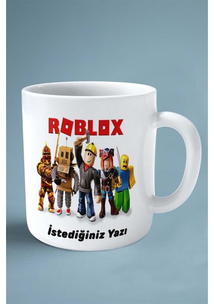 Roblox Oyun Baskılı Kupa Bardak Çift Taraflı Baskı Kişiye Özel Beyaz Model 4