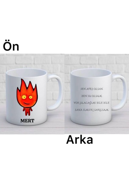 Ateş ve Su Kişiye Özel Çift Kupa Bardak