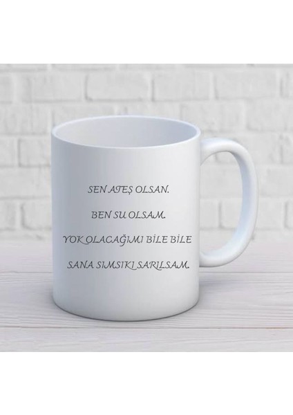 Ateş ve Su Kişiye Özel Çift Kupa Bardak
