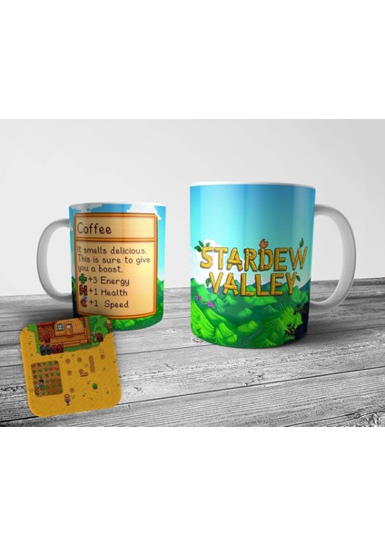 Stardew Valley Hot Chocolate Kupa Bardak ve Bardak Altlığı Seti