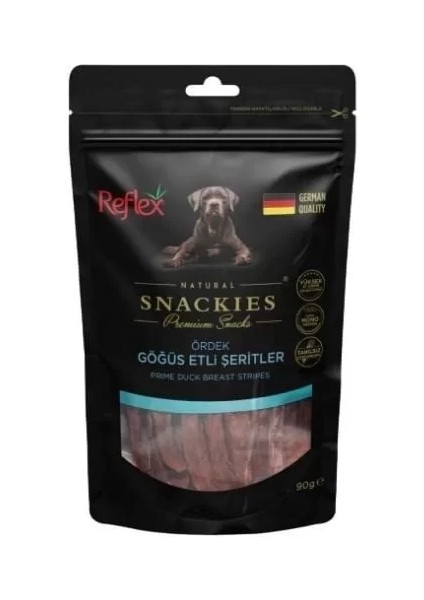 Snackies Natural Ördek Göğüs Etli Şerit Tahılsız Köpek Ödül Maması 90 gr