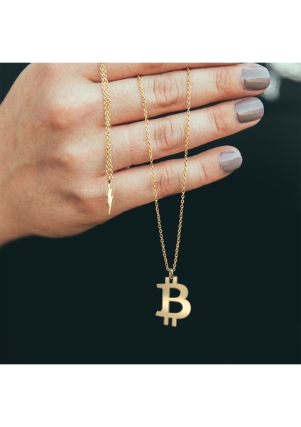 14 Ayar Altın Kolye Ucu bitcoin GM187 1 gr