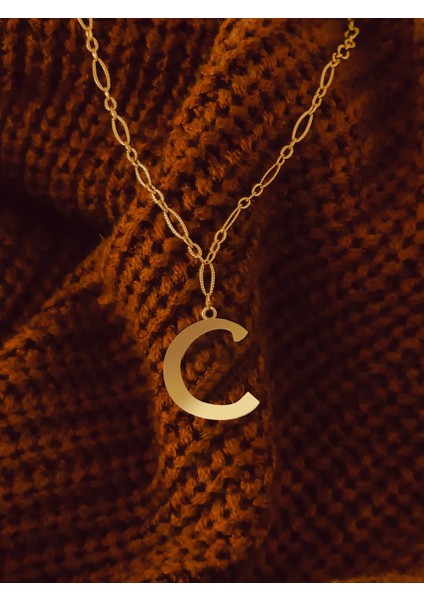 14 Ayar Altın Kolye Ucu "C"harfi GM663 1 gr