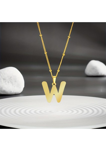 14 Ayar Altın Kolye Ucu "W"harfi GM618 1 gr
