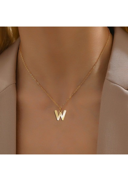 14 Ayar Altın Kolye Ucu "W"harfi GM618 1 gr