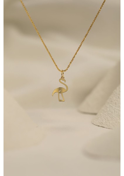 14 ayar altın kolye flamingo GM280 1 gr