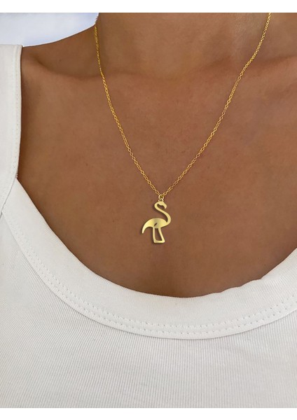 14 ayar altın kolye flamingo GM280 1 gr
