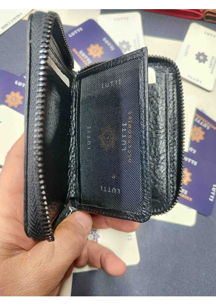 Hakiki Deri Tam Fermuarlı Dikey Model Cüzdan