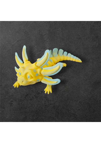 3D Axolot Sarı (Aksolot)
