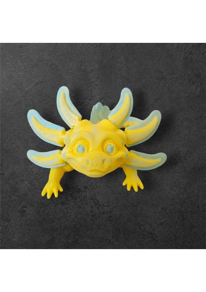 3D Axolot Sarı (Aksolot)