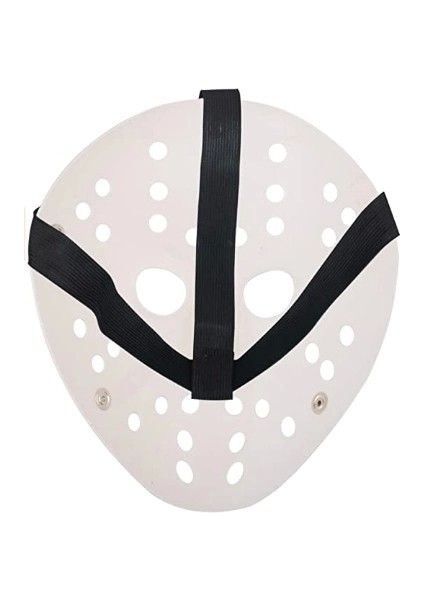 Beyaz Renk Kırmızı Çizgili Tam Yüz Hokey Jason Maskesi Hannibal Maskesi indirimleri