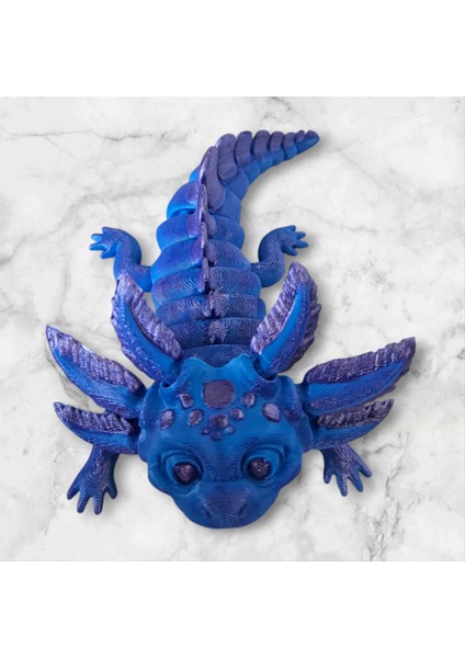 3D Axolot Koyu Mavi (Aksolot)