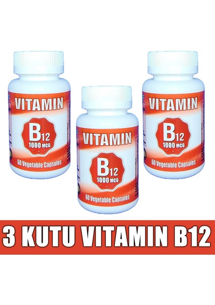 Vitamin B12 1000MCG 180 Kapsül (3 Kutu)