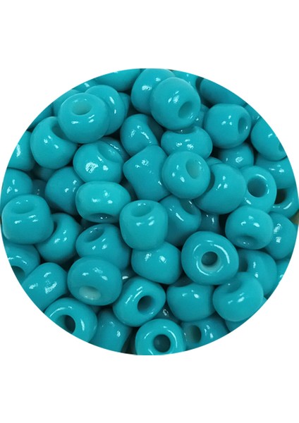 Dökme Cam Kum Boncuk Büyük Boy (6/0) 4 mm - 60 Gram - Camgöbeği Yeşili - BNC118