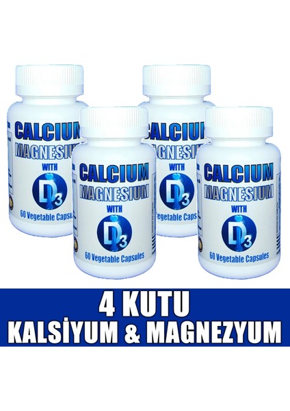 Kalsiyum Magnezyum Vitamin D3 240 Kapsül (4 Kutu)