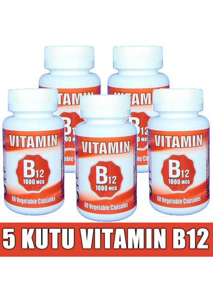 Vitamin B12 1000MCG 300 Kapsül (5 Kutu)