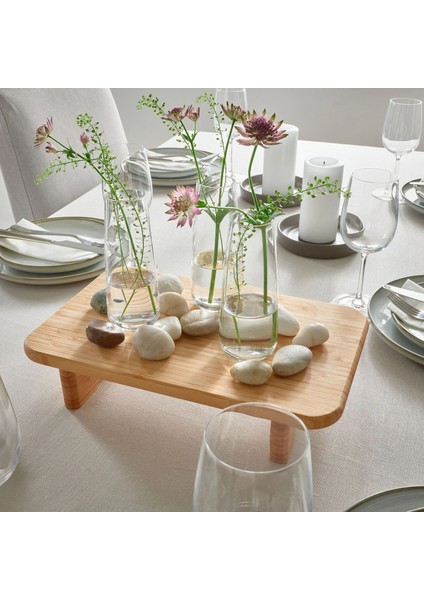 Ayaklı Bambu Kesim Panosu Dayanıklı | 34 x 22 x 9 cm | Doğal Ahşap Servis ve Sunum Tahtası modelleri