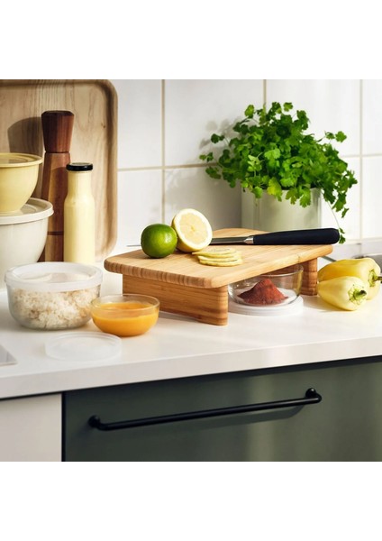 Ayaklı Bambu Kesim Panosu Dayanıklı | 34 x 22 x 9 cm | Doğal Ahşap Servis ve Sunum Tahtası fırsatları