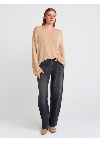 71769 Eskitmeli Mini Baloon Denim Pantolon-Siyah