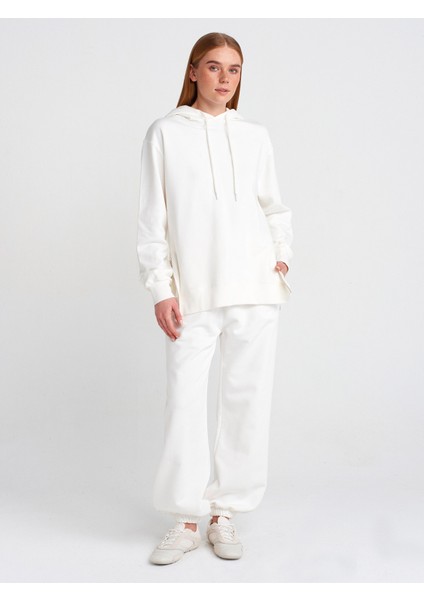 40401 Yanları Fermuarları Sweat-Ekru