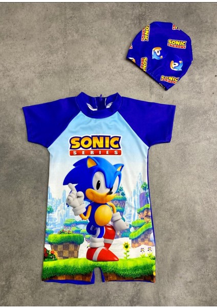 Erkek Çocuk Sonic Karakter Baskılı Mayo Bone Takım