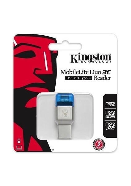 Kıngston Mobilelite Duo 3c FCR-ML3C USB 3.1,type-C Harici Kart Okuyucu