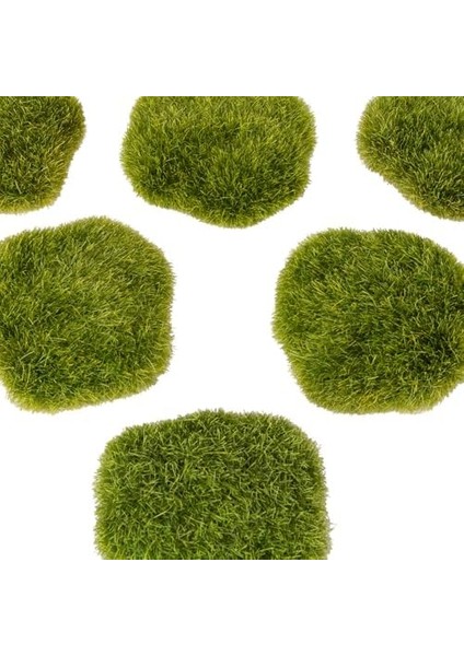 Yapay Bitki Yeşil Yosun Taş 6'lı Paket