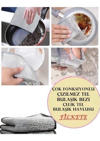 Birdoludükkan Çok Amaçlı 2'li Telli Bulaşık Bezi modelleri